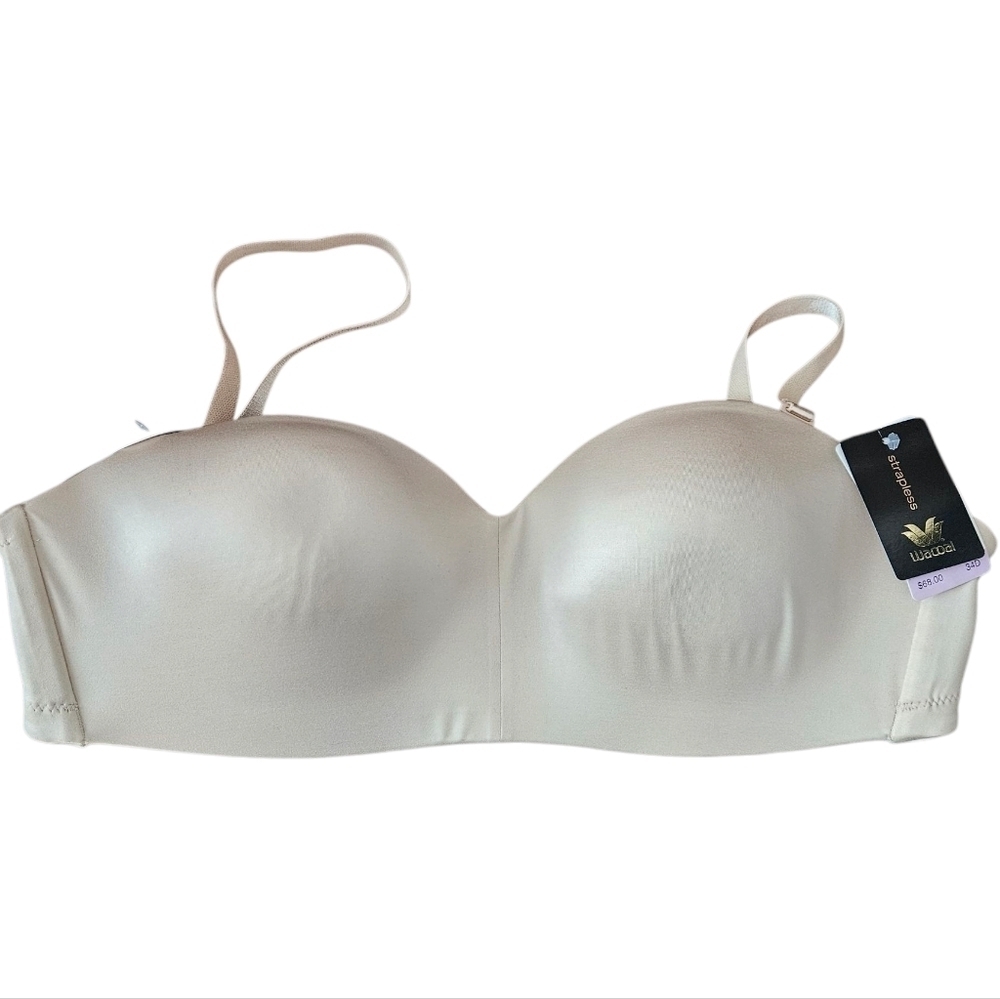 NWT Wacoal Wire Free Strapless Lightly Padded Bra Size 34D 854372